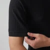 IMG_0610 Textured Black Polo Shirt
