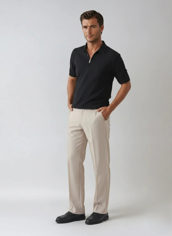 004 The Ribbed Zip Polo