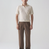 Textured Beige Polo Shirt