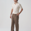 Textured Beige Polo Shirt